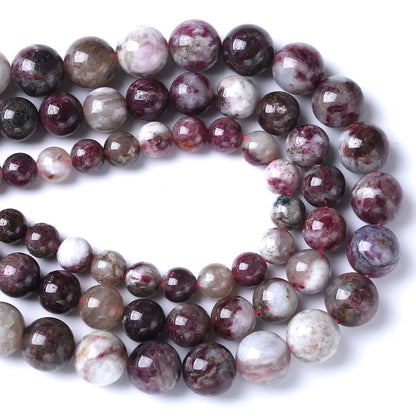 8MM 44PCS Natural Stone Colorful Tourmaline Gemstone Loose Beads for Jewelry Making DIY Bracelet Necklace 1 Strand