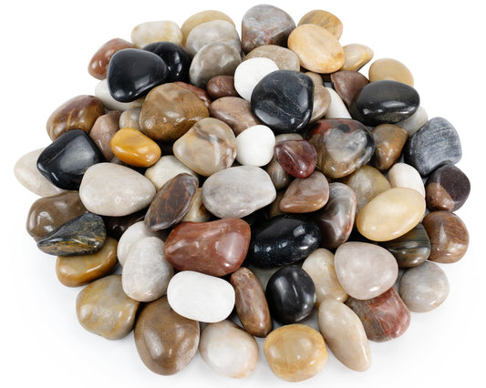 GreenVibe River Rocks for Landscaping, 20lbs Colorful Pebbles for Indoor Plants, 1-2 Inch Decorative Rocks for Planters, High Polished Stones for Vase Filler Fish Tank Garden