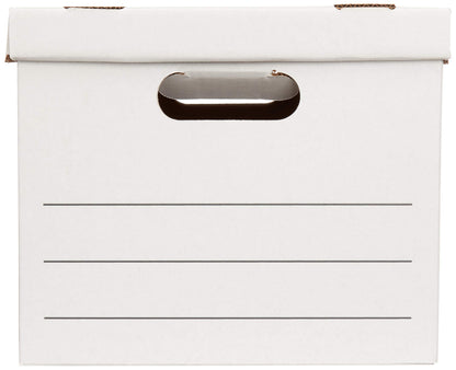 Amazon Basics Storage/Filing Boxes with Lift-Off Lid, Letter/Legal Size, Collapsible, Tape-Free Assembly, White, 16.2" L x 12.5" W x 10.5" H, 20-Pack