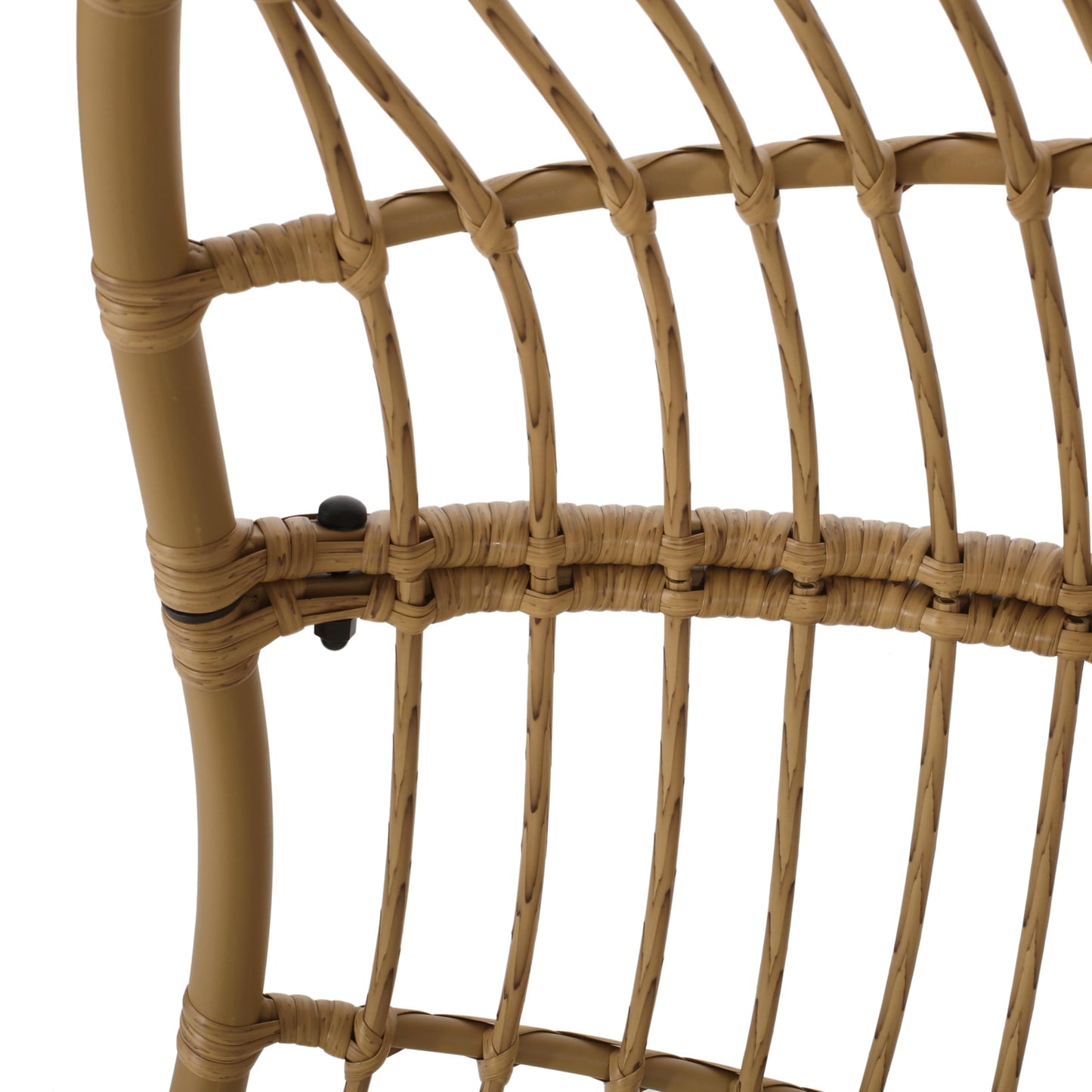 Christopher Knight Home Mariah Wicker Hanging Chair with Cushion, Outdoor Indoor Basket Chair, Boho Garden Lounger Porch Swing Furniture, Modern Patio Decor, Light Brown and Beige
