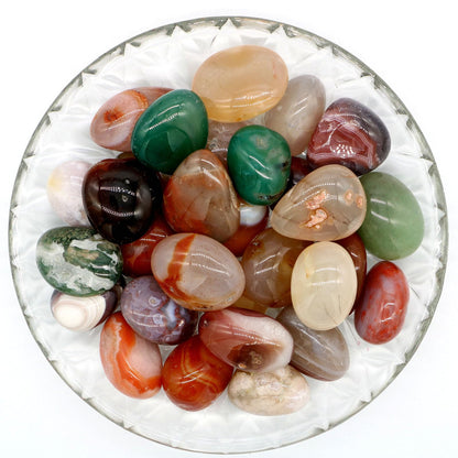 Natural Crystal and Healing Stones Set 16 Pc Agate Stones Rock Gemstones Witches Reiki Energy Balancing Meditation Divination Home Decor DIY