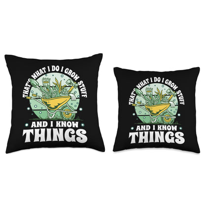 Gardener Wheelbarrow Gardening Lover Design Throw Pillow