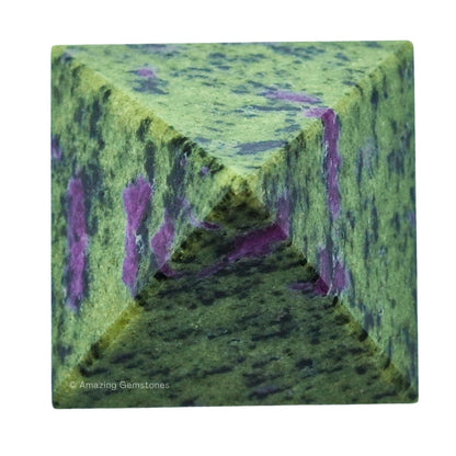 Amazing Gemstone Ruby Zoisite Pyramid Crystal Healing Stones - 2" Great Pyramid Figurine of Natural Stone Pyramid for Meditation, Reiki, Chakra Balancing and Crystal Pyramids Grid