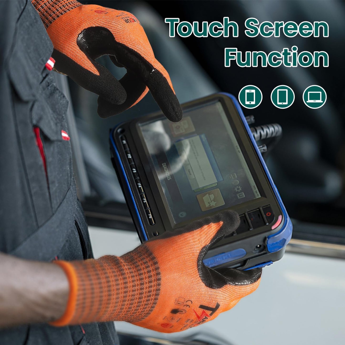 Highest Level Cut Resistant Gloves, ANSI A9 Cut Proof Work Gloves Men&Women Heavy Duty, Working Gloves Touch-Screen Compatible, Durable Cutting Gloves for Fishing, Woodworking, Gardening (L)