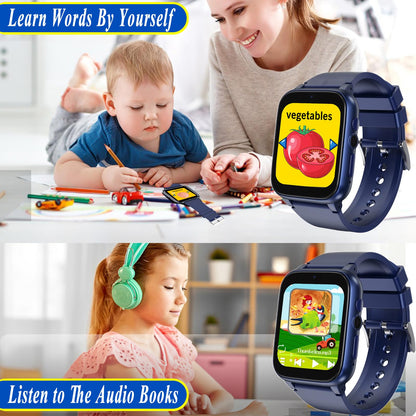 iCHOMKE Smart Watch for Kids, Girls Boys Smartwatch with 26 Games Camera Video Recorder and Player, Pedometer Calendar Flashlight, Audio Book etc.,Toys Gifts for 4-12 Years Children (Blue)