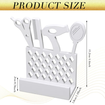 Lincia 2 Pcs Hair Stylist Business Card Holder Wooden Display Business Card Stand for Desk White Salon Gift for Beautician Hair Dresser Office Reception Tabletop Counter