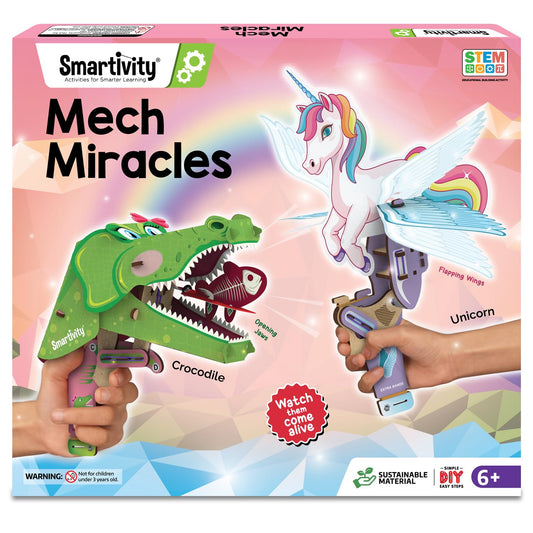 Smartivity Mech Miracles - Magical Unicorn & Cute Crocodile for Girls Ages 6,7,8,9,10,11,12 Years I DIY Craft Kit | Christmas, Birthday Gifts for Boys & Girls