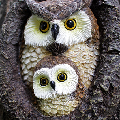 Colomix Owlet and Mom Owl Tree Hugger, Tree Faces Garden Sculpture, Owls Garden Statues, Tree Peeker Yard Art Ornament, Durable & Waterproof, Decorations Gardening Presents for Housewarming Birthday