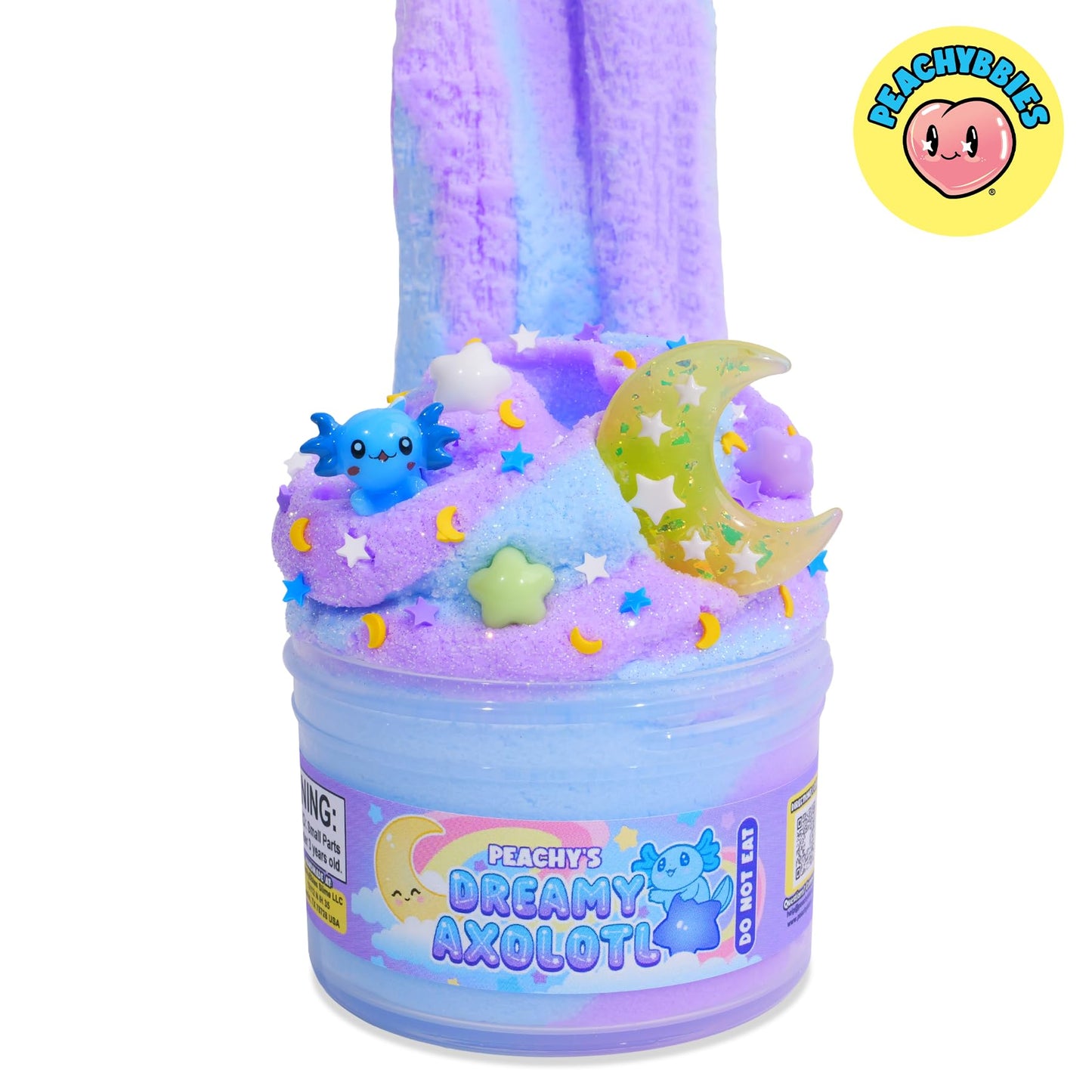 Peachybbies Dreamy Axolotl Cloud Slime - Made in USA Premium, 100% Authentic, 7 oz., Scented for Kids, ASMR, Axolotl Gifts, Slime Charms, Fidget Toys