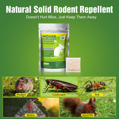 GRLEP 10 Packs Mice Repellent Pouches, Peppermint Oil Rodent Repeller, Natural Pest Control for Rats Squirrels Insects, Indoor Outdoor Mouse Deterrent, Pet & Family Safe Alternative to Traps & Poison