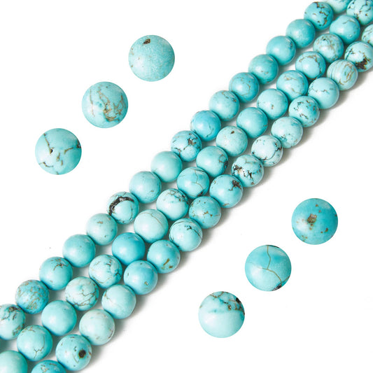 100pcs 8mm Turquoise Beads Natural Gemstone Beads Round Loose Beads for Jewelry Making