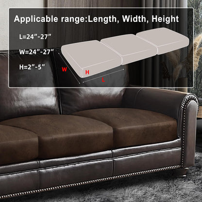 ANARACHON Leather Look Couch Cushion Covers Sofa Seat Slipcovers Sets Couches Furniture Protector for Sectional Armchair Loveseat Pets Kids Stretch Spandex Fabric(3 Cushion Sofa, Brown)
