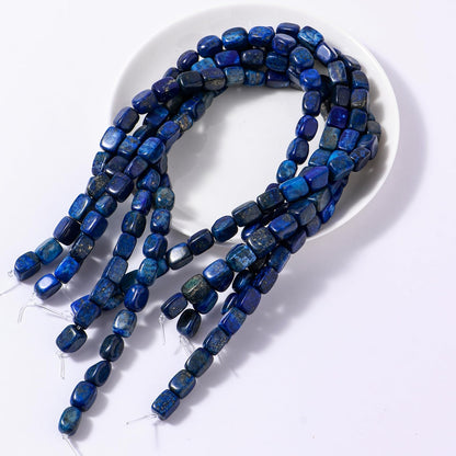 Natural Large Lapis Lazuli Cube Stone Beads 8x11mm 38cm/str Loose Semi Gemstone Stone Square Beads for Making Bracelets Necklace