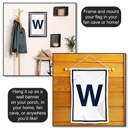 Chicago Baseball Team W Win Double Sided Garden Flag