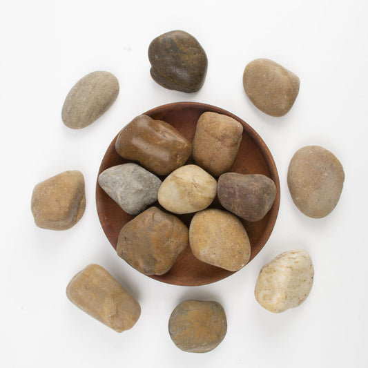 LOOIOOJ 10LB Mixed Stones Pebbles River Rocks, Natural Beach Pebbles,1-2 Inch Decorative River Rocks for Landscaping Garden Paving Plant Rocks Crafting Walkways and Outdoor Decorative Stone