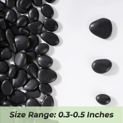 SIDONG 10 LB Black River Rocks, 0.3-0.5 Inches High Polished Pebbles for Indoor Plants, Aquarium Rocks Used in Fish Tank, Decorative Stones for Plants, Vases, Home Décor, Crafting, Garden Landscaping