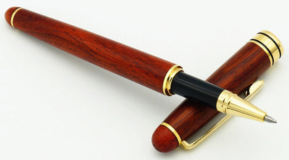 IDEAPOOL Luxury Rosewood Ballpoint Pen Writing Set - Extra 2 Black Refills - Elegant Fancy Nice Gift Wood Pen Set for Signature Executive Business Journaling