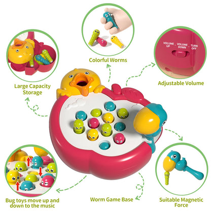 PANITU Magnetic Bird Feeding Game Woodpecker Worm Toy Montessori Fine Motor Skills Toddler Toy Age 2-4 Sensory Toys for Toddlers 3-5 Educational Learning Toys 2 Year Old Boy and Girl Gifts