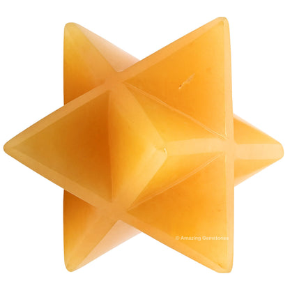Amazing Gemstone Yellow Aventurine Merkaba Crystal - 1.5 Inches Metaphysical Merkaba Star for Meditation - Energetic Tetrahedron Crystal and Healing Stones and Healing (35-40mm)