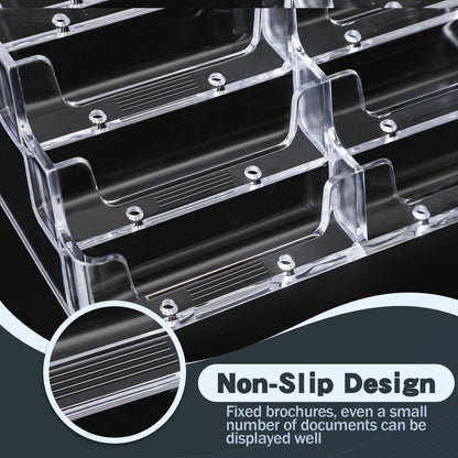 Acrylic Business Card Holder for Desk,4-Tier Clear Plastic Display Stand with 8 Pockets, Holds 400 Cards,ldeal for Office & Workspace Organization,2 Pack