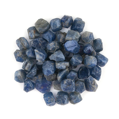 ColouredRocks Wholesale Bulk 50pcs Blue Sapphire Crystals, Raw Stones, Rough Gemstones, Jewelry Making Supply, Cabbing, Polishing, Cutting, DIY, Crafts (4-7mm)
