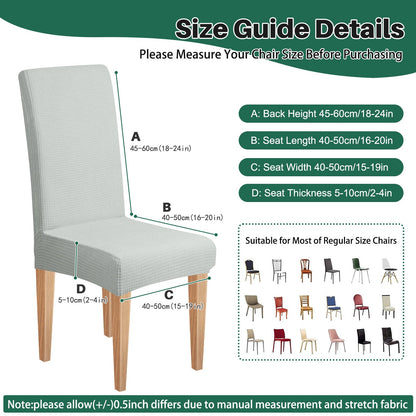 Dioxide Waterproof Chair Covers for Dining Chairs, Stretch Dining Chair Covers Set of 6, Parson Chair Slipcovers, Removable Washable Kitchen Chairs Seat Covers Protectors for Home Restaurant Banquet