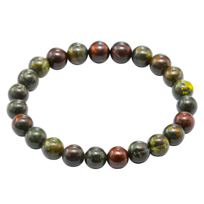 Amazing Gemstone Crystal Bracelet for Women Men's Gifts - Protection Healing Crystal Bracelet - 8mm Gemstone Beaded Stretchable Bracelet Pulseras Para Hombres Mujer Stocking Stuffers Mothers Day Gift (Dragon Bloodstone)