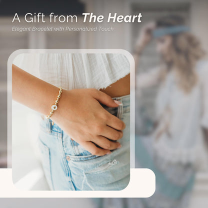 Inspirational Bracelets for Women – 18K Gold Plated – Motivational Gift Heart Pendant with Card