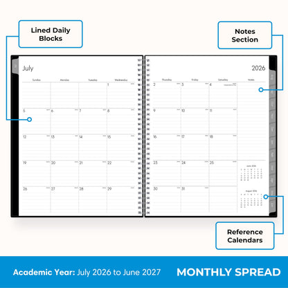 Blue Sky 2026-2027 Weekly and Monthly Academic Year Planner Calendar, July 2026 - June 2027, 7" x 9", Flexible Cover, Wirebound, Laminated Tabs, Enterprise