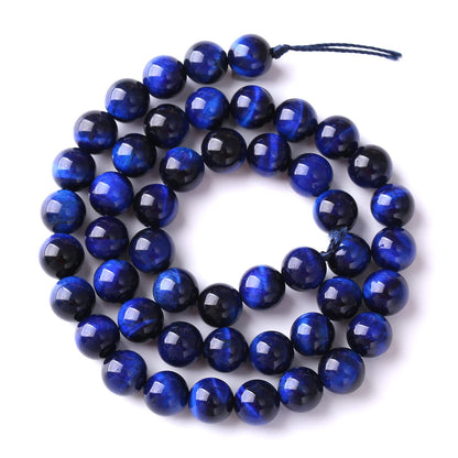 6mm 60PCS Natural Stone Lapis Blue Tiger Eye Beads 5A Quality Spacer Loose Beads for Jewelry Making DIY Bracelet Accessories