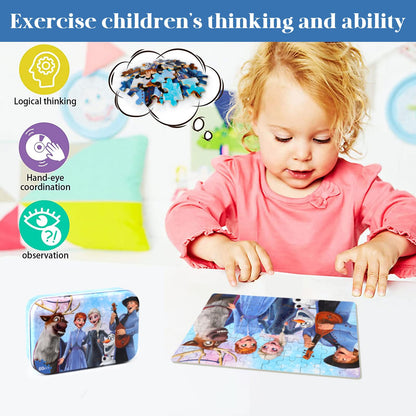 MZZOTOY Puzzles for Kids Ages 4-8, 60 Pieces Puzzles for Kids Ages 3-5 in a Metal Box Girls and Boys Learning Educational Jigsaw Puzzle Toys Gifts