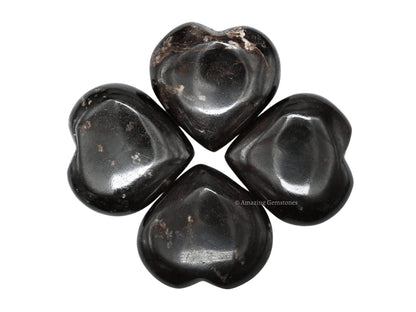 Amazing Gemstone Garnet Crystal Heart Palm Stone - Pocket Massage Worry Stone for Natural Body Chakra Balancing, Reiki Healing and Crystal Grid