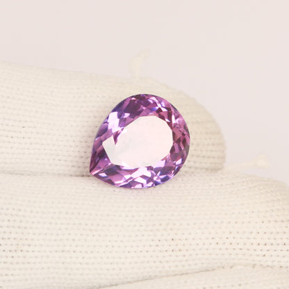 REAL-GEMS Natural Brazilian Pink Kunzite 12.3 Carat Pear Shape Loose Gemstone for Jewelry Making