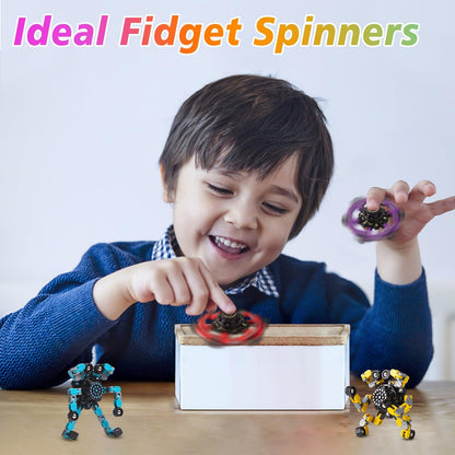 Gokeey Transformable Fidget Spinners for Kids and Adults Stress Relief Sensory Toys for Boys and Girls Fingertip Gyros for Kids Classroom Birthday Party Favors