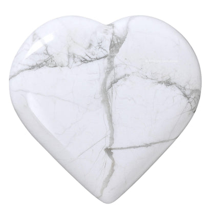 Amazing Gemstone Howlite Stone Heart - Pack of 2 Crystal Heart Stones Rocks - Corazones De Piedra Crystals and Healing Stones Heart Shaped Crystal - Stocking Stuffers Gifts
