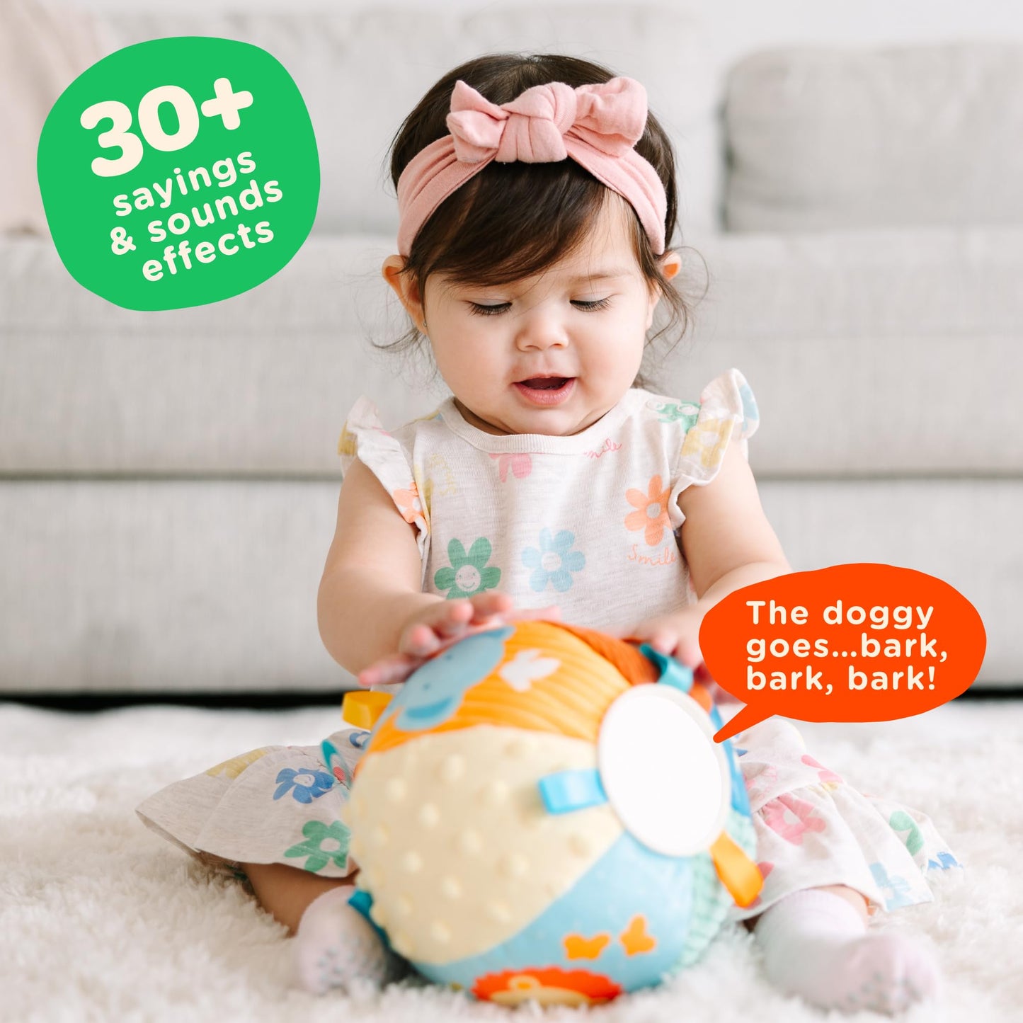 Move2Play, Hilariously Interactive Baby Ball with Music & Sound Effects | First Birthday Gift | Toddler Toy for Boys & Girls | Age 6, 9, 12, 18+ Month | 1, 2+ Year's Old (Sensory Ball)