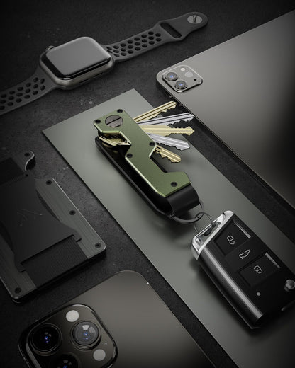 MINBERAND Key Organizer Compact Key Holder Metal Key Chain Minimalist key case key holder for keychain Secures 1-5 Keys