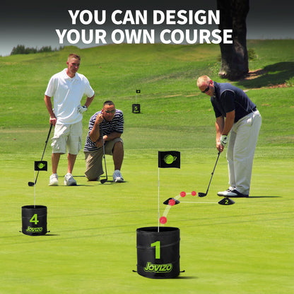 Jovizo Backyard Golf Game Set, 6 Hole Portable Golf Yard Game with Flags, Balls, Club and Scoreboard, Outdoor & Indoor Lawn Practice Game for Family and Friends