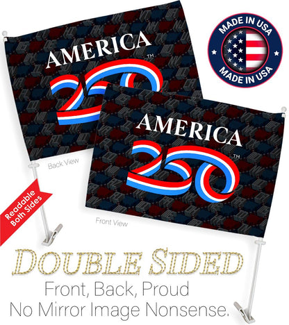 America 250 Years Flag For Car Pole Kit Textile Clip Stand Official Licensed Independence Day Bandera Para Carros Poster United States Sign For Cars Window Decor USA 250th Anniversary Merchandise