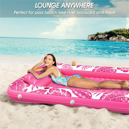 Inflatable Tanning Pool Lounger Float - Jasonwell 4 in 1 Sun Tan Tub Sunbathing Pool Lounge Raft Floatie Toys Water Filled Tanning Bed Mat Pad for Adult Blow Up Kiddie Pool Kids Ball Pit