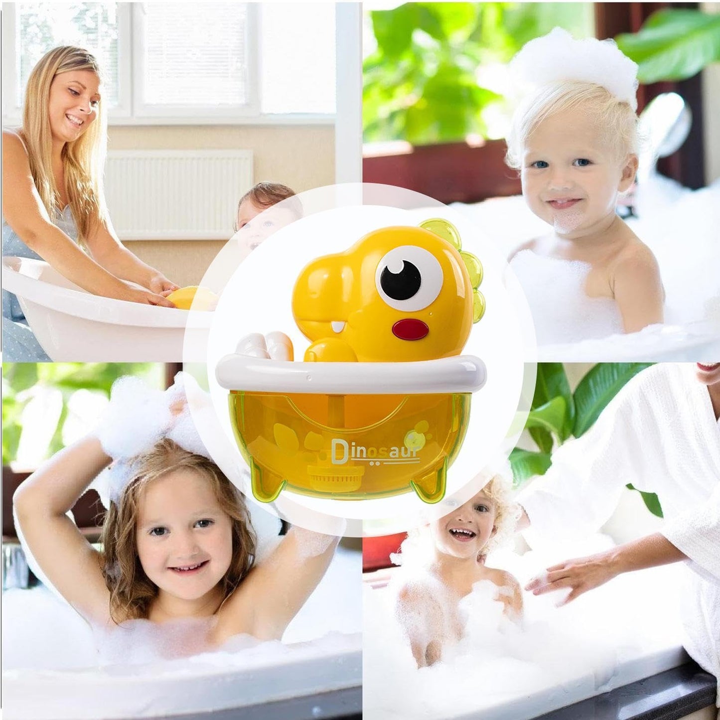 Bath Bubble Machine - Light-Up Dinosaur Shape Toy - Automatic Bubble Maker Bathroom Toy - for Birthday Party Outdoor Garden Pool Beach Kids Girls Aged 1-8