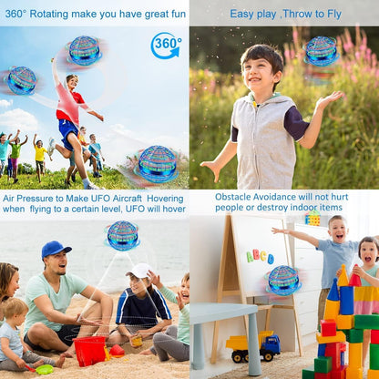 Junywell Flying Orb Ball Toys, Hand Controlled Flying Orb Magic Ball, RGB Led Lights Boomerang Spinner, Drone Cool Toys for 6 7 8 9 10 11 12+ Years Old Boy Girls Birthday 2-Pack