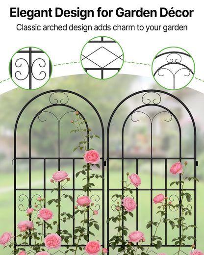 Suteck Garden Trellis for Climbing Plants Outdoor, 87" H x 20" W, 2 Pack Metal Garden Trellis with Rustproof Powder-Coated, Rose Trellis for Patio Lawn Yard, Flower & Vegetable Support