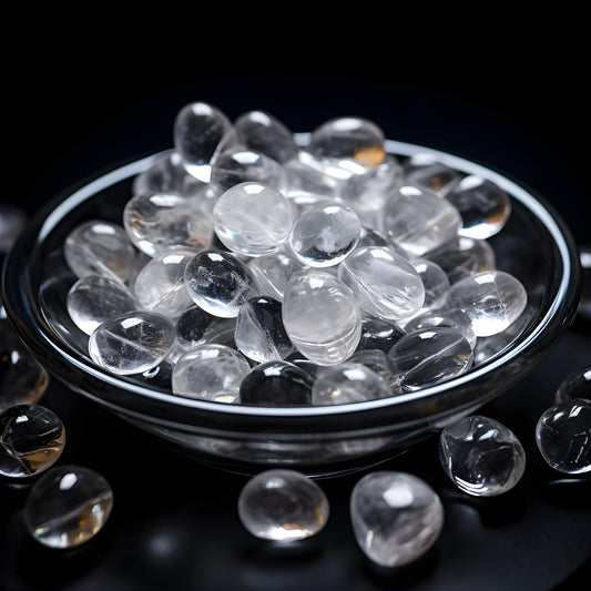 SigMntun Polished Clear Quartz Crystal Chips Set, 128 Pcs 0.4" inches - Handpicked Tumbled Stones and Crystals Bulk for Healing, Reiki, Meditation, Witchcraft and Home Decor