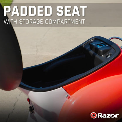 Razor Electric Retro Scooter for Ages 8+, 170 lb Max Weight, Roma, w/ 250W Motor, 12” Tires & 24V Battery, Up to 15 MPH, Pocket Mod – Lightweight Ride On Motorcycle Bike for Young and Teen Riders