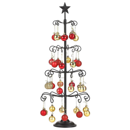 Ironlux Ornament Tree Display Stand, 30 Inch Tabletop Metal Ornament Display Tree , Black Ornaments Hanger Stand, 4 Tier Scroll Tree Rack for Easter Christmas Ornaments Displays