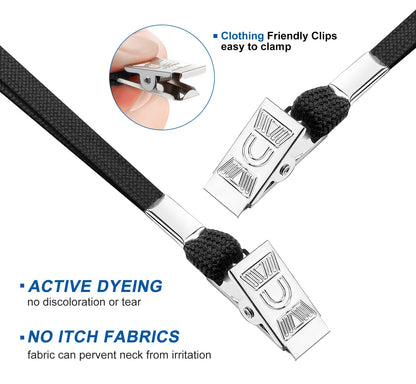 100 Sets Lanyards for Id Badges and Clear Plastic Vertical Name Badge ID Card Holders, Flat Neck Lanyards with Clip Waterproof Resealable Name Tag Badge ID Card Holders, Black