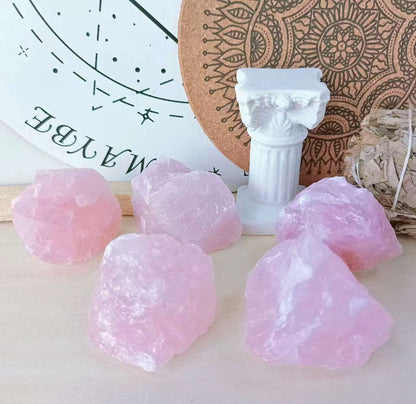 LAIDANLA 1lb 2" Rose Quartz Natural Rough Stones Crystal Large Raw Crystals Bulk Healing Gemstones for Reiki Healing Tumbling Fountain Rocks Wire Wrapping Decoration Cabbing Lapidary