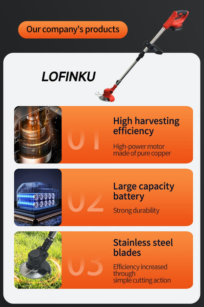 Cordless Weed Wacker,Electric Weed Eater,Grass Trimmer Cordless,2 Batteries,Lightweight and Foldable Design,Weed Erimmer,String Trimmers, Red