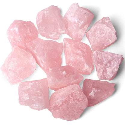 0.9 lbs Rose Quartz Crystals Raw Stones Healing Crystal Quartz Large 1" Bulk Rocks Gemstones for Tumbling Cabbing Fountain Decoration Polishing Wicca Reiki 400G Rough Quartz